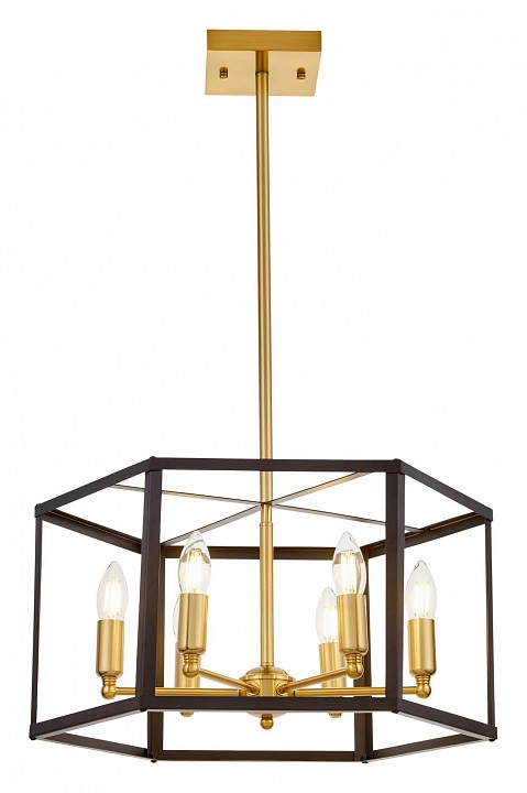Люстра на штанге LUMINA DECO Lorton LDP 1142-6 BK+MD