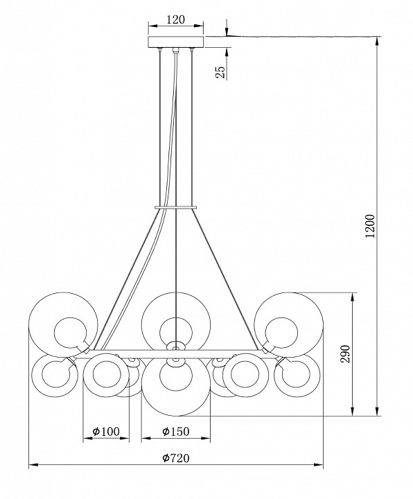 Подвесная люстра Freya Duo FR5139PL-10MG