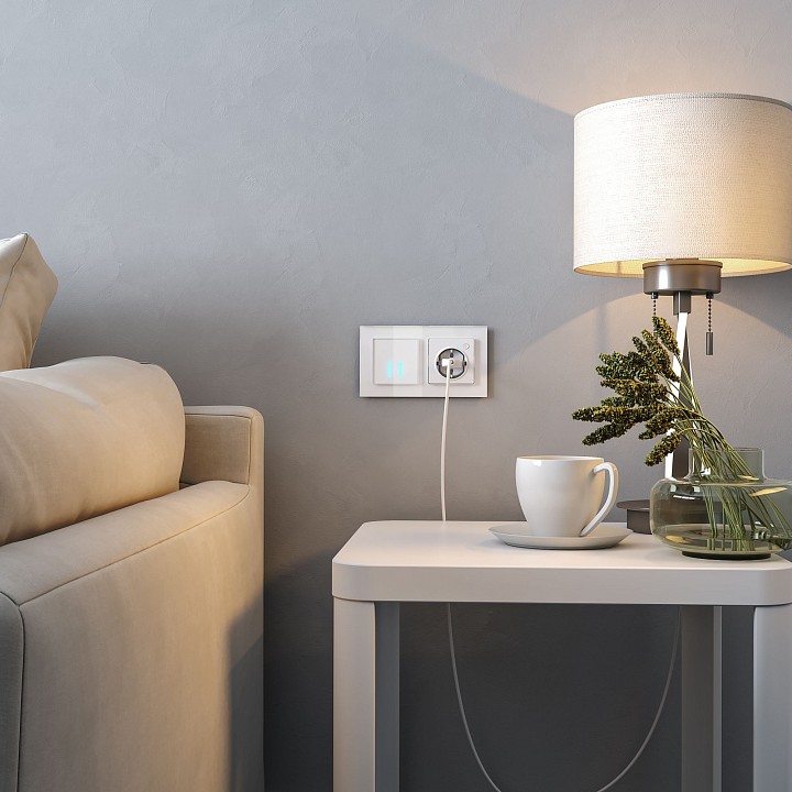 Розетка с заземлением и шторками, без рамки с Wi-Fi Werkel белый W1171601