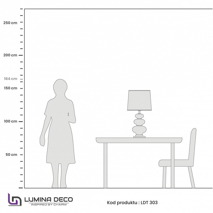 Настольная лампа декоративная LUMINA DECO Briston LDT 303 F.GD+WT