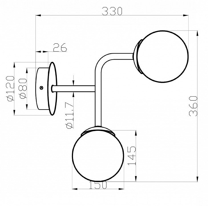 Бра Maytoni Erich MOD221-WL-02-G