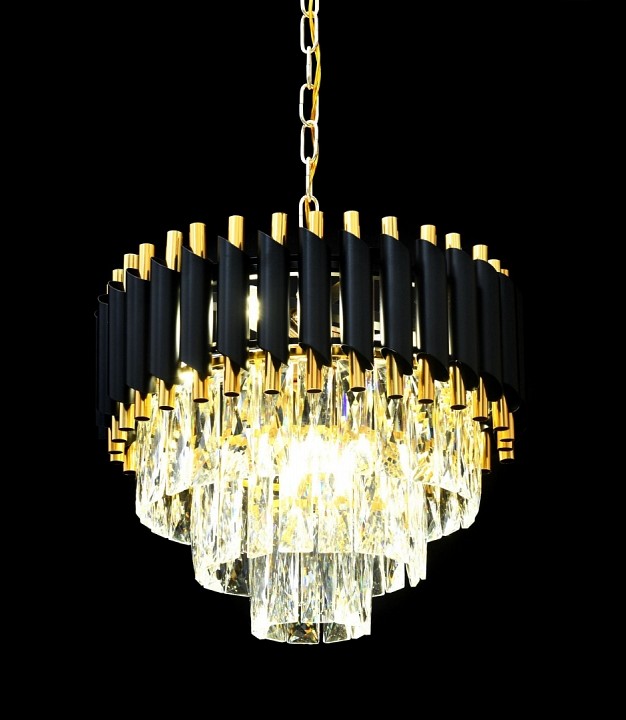 Подвесная люстра LUMINA DECO Funneli LDP 6003-400 BK+F.GD