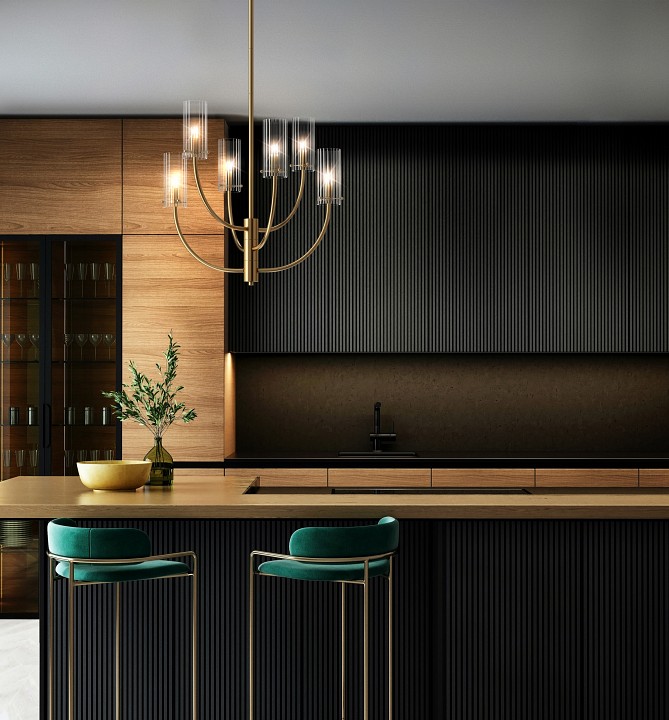 Люстра на штанге Maytoni Arco MOD223PL-06BS