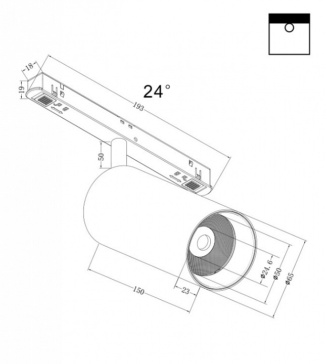 Светильник на штанге Maytoni Focus LED TR032-2-20W3K-S-B