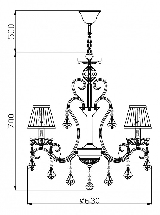Подвесная люстра Maytoni Triumph ARM288-05-G