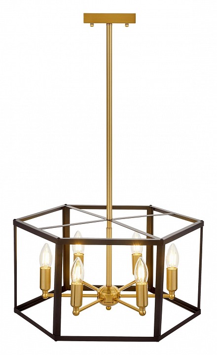 Люстра на штанге LUMINA DECO Lorton LDP 1142-6 BK+MD