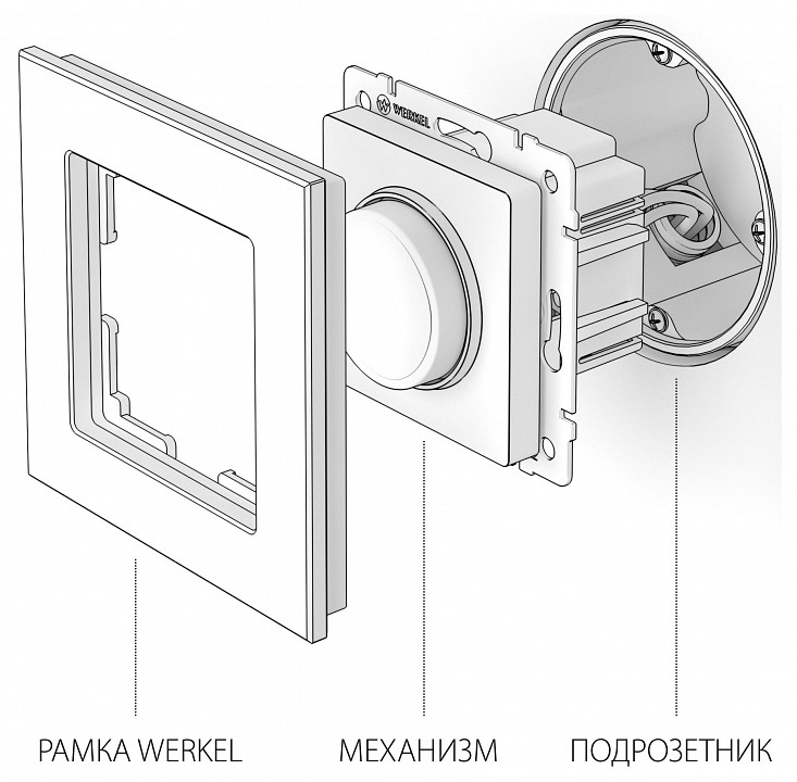 Диммер без рамки Werkel серебряный W1142006 (серебряный)
