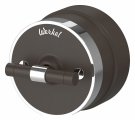 Выключатель двухклавишный с корпусом Werkel Vintage мокко, хром W5822052