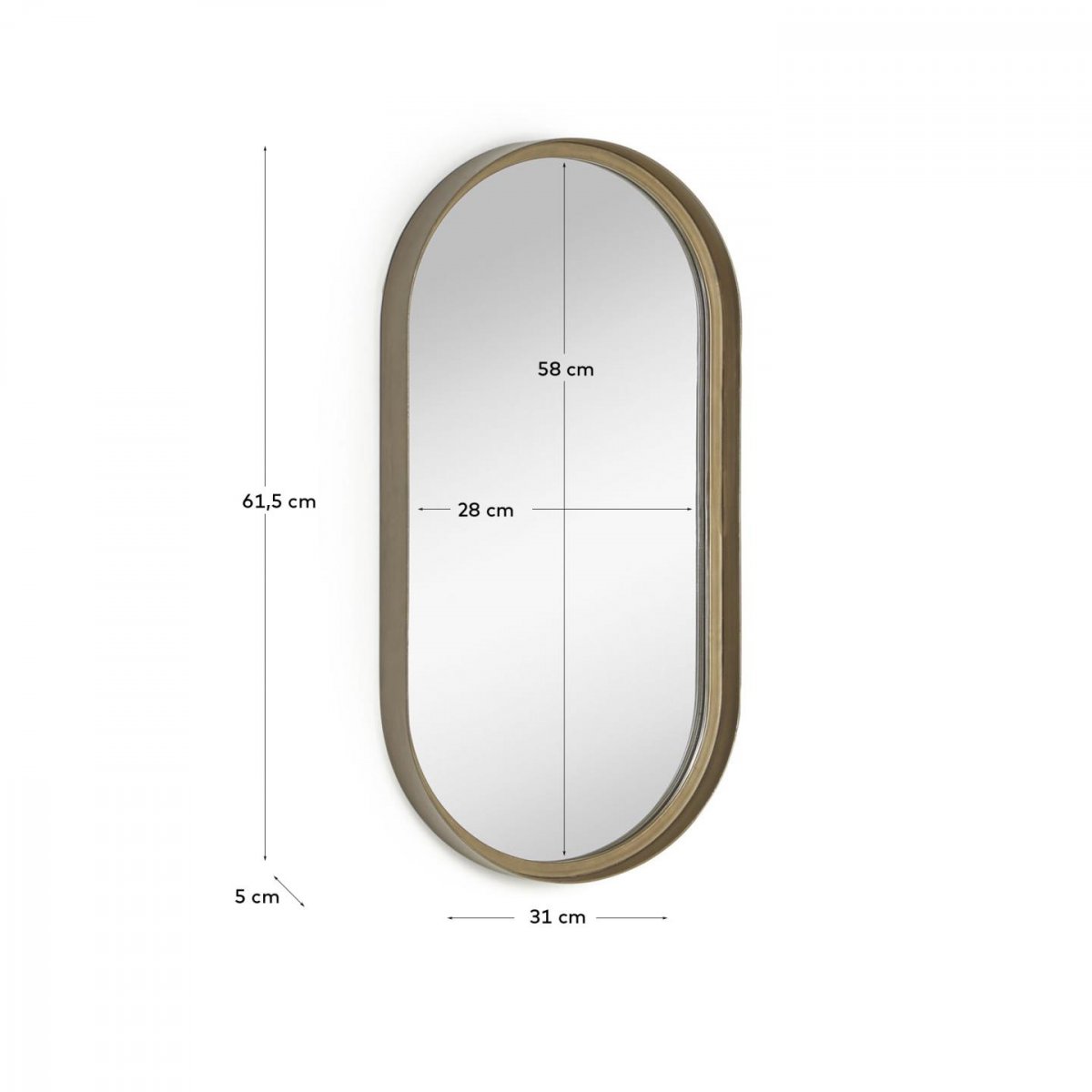 Зеркало настенное Tiare металлическое 31 x 61,5 см