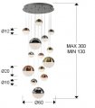 Подвесной светильник Sphere 14L LED Ø60 DIM BLUETOOTH