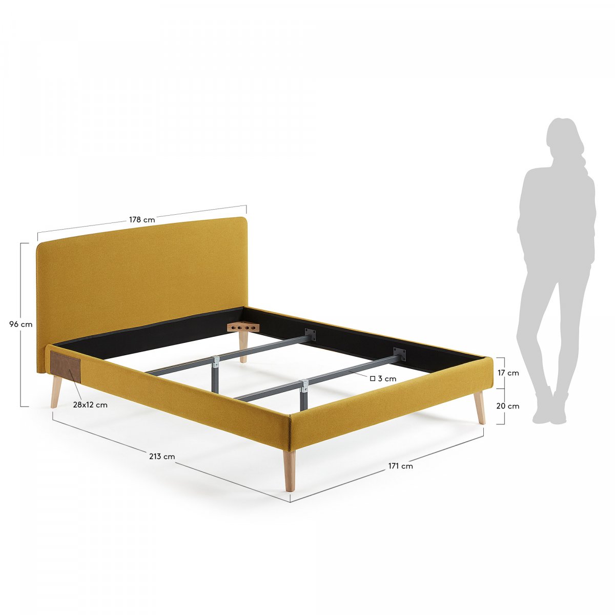 Кровать Lydia 160х200 горчичная