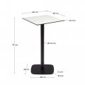 Высокий садовый столик Dina белый на черном металлическом основании 60 x 60 x 96 см
