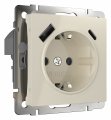 Розетка с заземлением, шторками и 2хUSB, без рамки Werkel слоновая кость W1171703