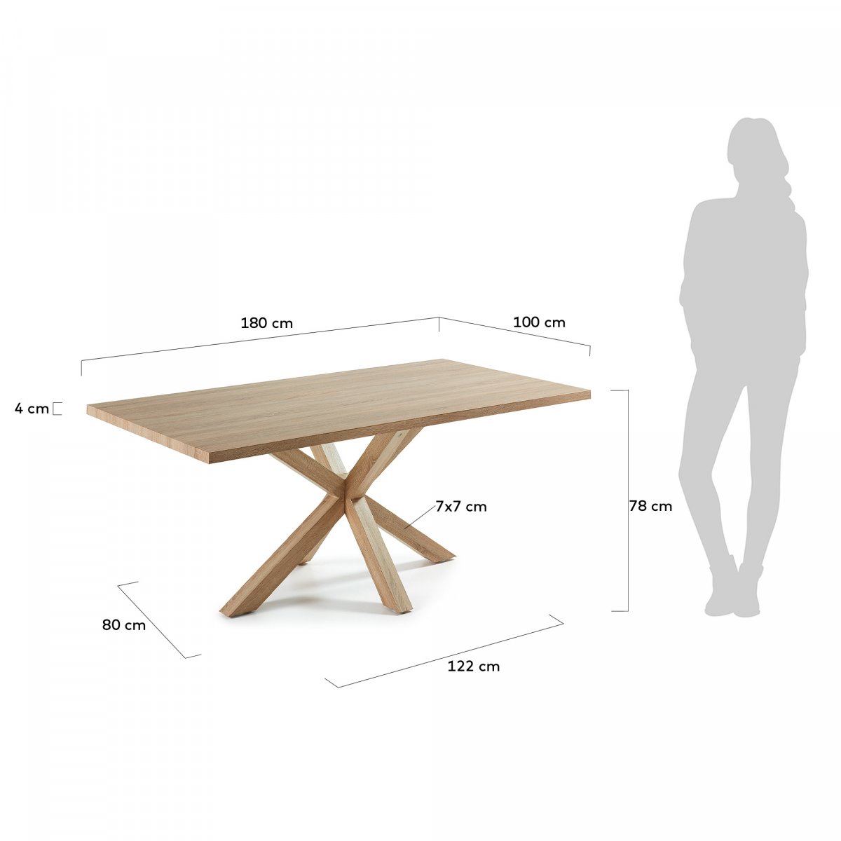 Стол Arya 180x100 дуб