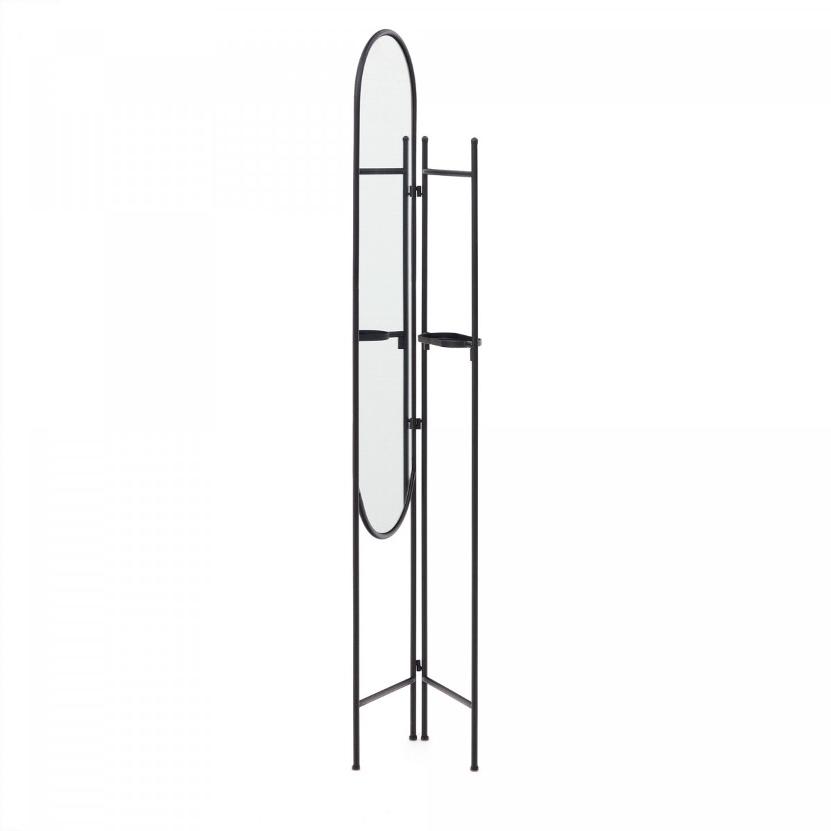 Перегородка с зеркалом Vaniria черный металл 82 x 183 cm