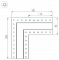 Соединитель угловой L-образный накладной Arlight S-LUX 30097