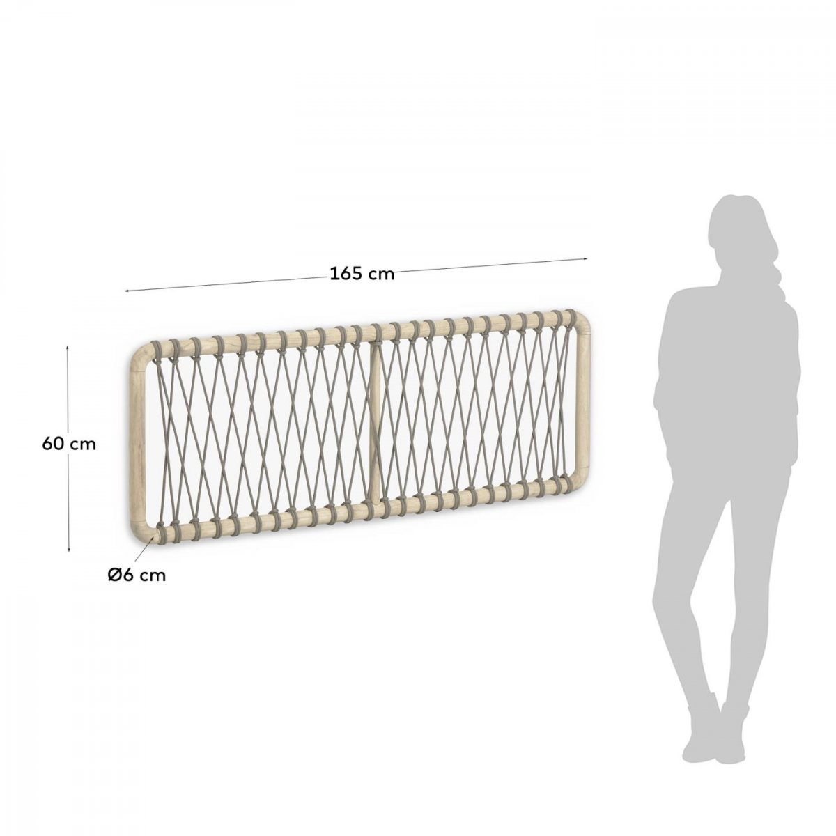 Изголовье кровати Aberash из массива минди 165 x 60 см